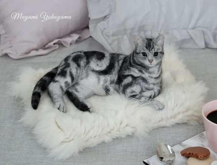 This Japanese Artist Creates Realistic Cats With Needle Felting, And Here's The Result (27 Pics)