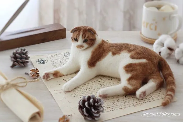 This Japanese Artist Creates Realistic Cats With Needle Felting, And Here's The Result (27 Pics)