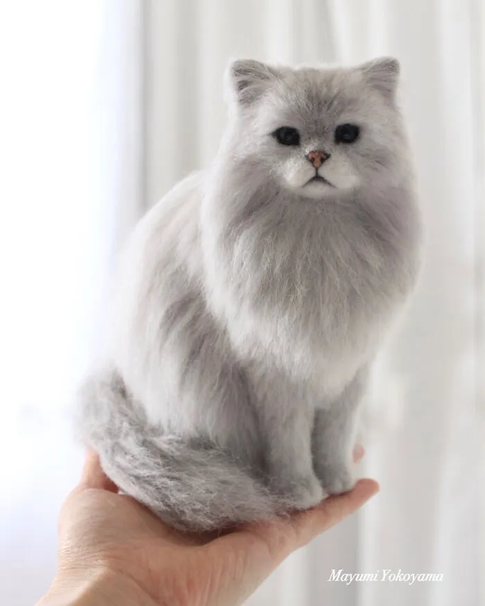 This Japanese Artist Creates Realistic Cats With Needle Felting, And Here's The Result (27 Pics)