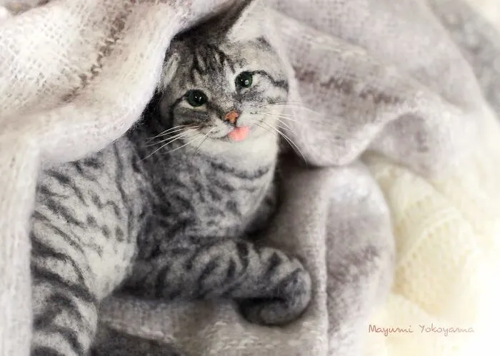 This Japanese Artist Creates Realistic Cats With Needle Felting, And Here's The Result (27 Pics)