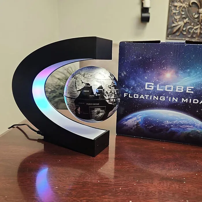 Feel The Futuristic Fun With This Unique Multicolor Magnetic Levitation <span Style="Font:inherit;color:#d74b1f;"> Floating Globe </Span> - A Cool And Decorative Gadget!