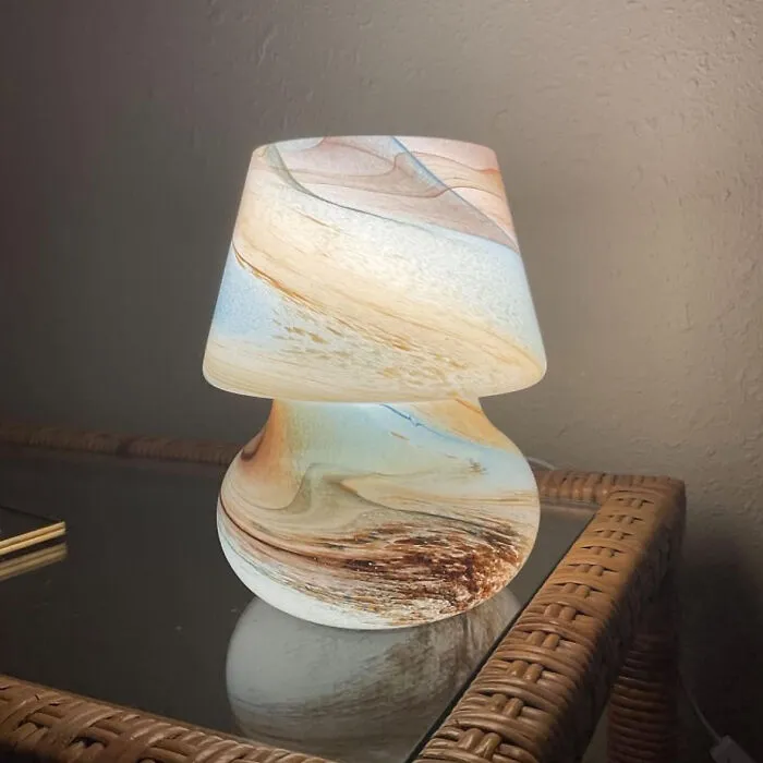 This <span Style="Font:inherit;color:#d74b1f;"> Mushroom Glass Bedside Table Lamp </Span> Is The Cutest Nightstand Desk Lamp For A Cozy Home Decor Ambiance