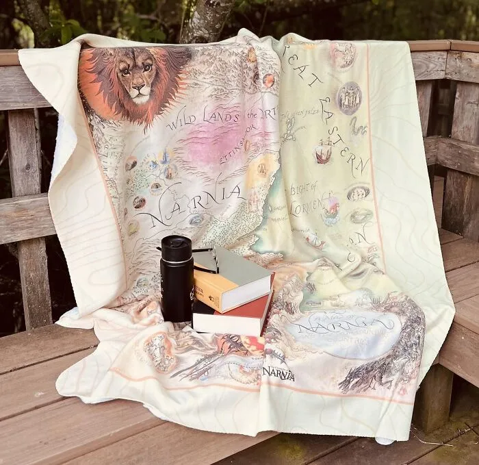 Wrap Yourself In The World Of Narnia With Cozy <span Style="Font:inherit;color:#d74b1f;"> Map Of Narnia Sherpa Fleece Blanket </Span>