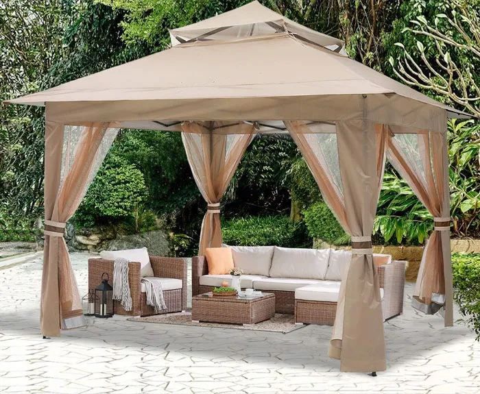 Score <span Style="Font:inherit;color:#d74b1f;"> A Pop-Up Gazebo</Span> That's Perfect For Your Patio And Ready To Keep The Bugs Out And The Good Vibes In
