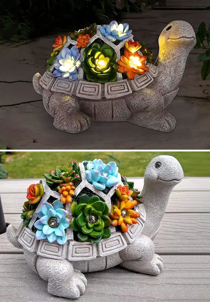 Light Up Your Nights With This <span Style="Font:inherit;color:#d74b1f;"> Solar Garden Turtle</Span>, Because Who Doesn't Want A Glowing Reptile Sprucing Up Their Outdoor Space?