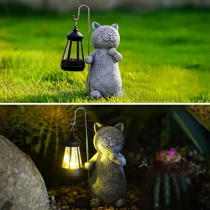 A Whimsical <span style="font:inherit;color:#d74b1f;"> Solar Cat Statue</span> For Every Cat Lover's Garden Or Balcony, Providing A ~Purrfect~ Glow Each Night
