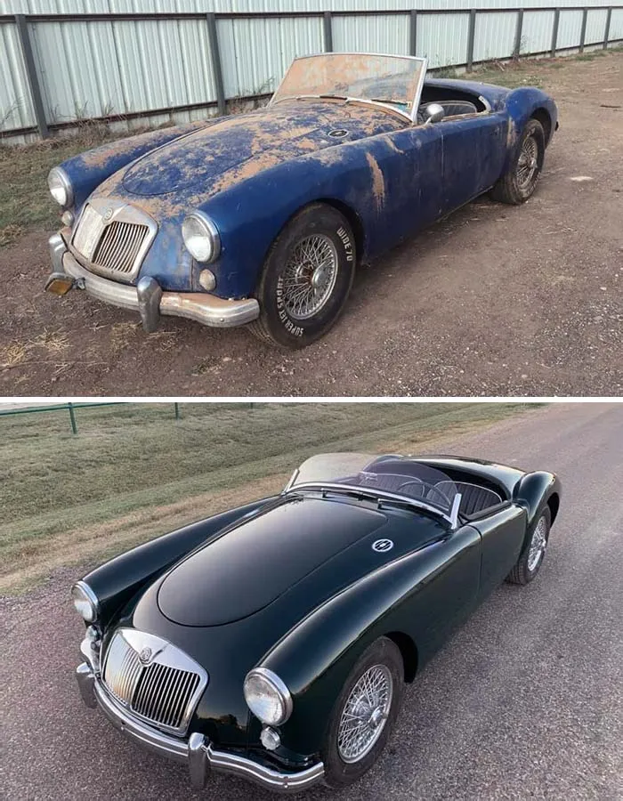 1958 MGA Before And After