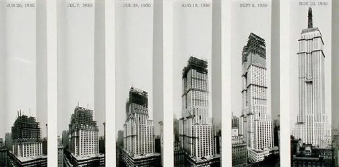 Building Empire State Building, 1930, The Entire Building Went Up In Just Over A Year, Under Budget (At $40 Million) And Well Ahead Of Schedule