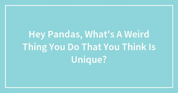 Hey Pandas, What's A Weird Thing You Do That You Think Is Unique? (Closed)