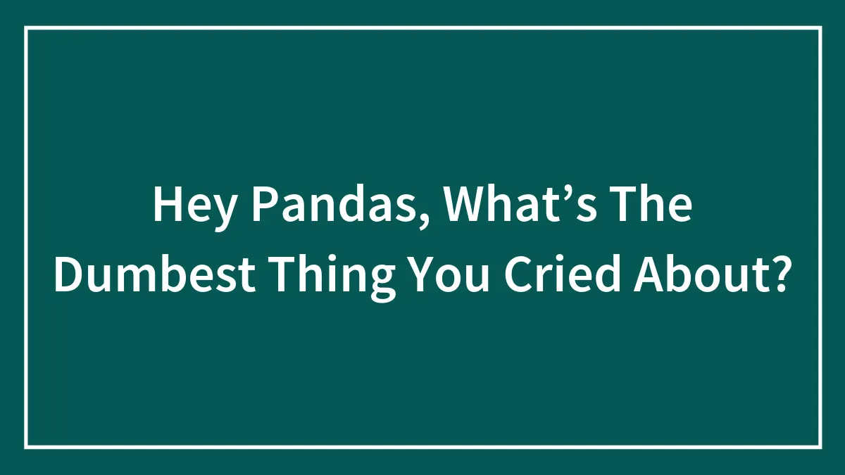 Hey Pandas, What’s The Dumbest Thing You Cried About? (Closed)