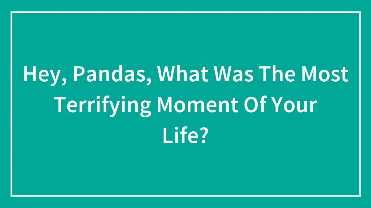 Hey, Pandas, What Was The Most Terrifying Moment Of Your Life?