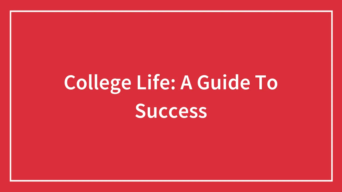 College Life: A Guide To Success