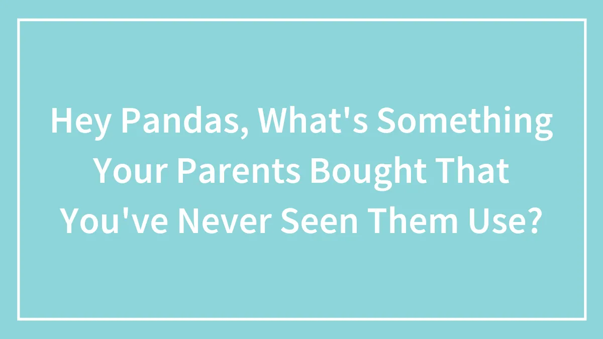 Hey Pandas, What's Something Your Parents Bought That You've Never Seen Them Use? (Closed)