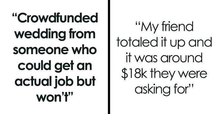 Entitled Couple Plans A Crowdfunded Wedding And Asks For $18k In Total, Gets Shamed Mercilessly