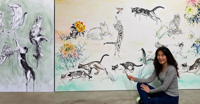 The Largest Cat Painting In The World Is Getting Even Bigger (14 Pics)