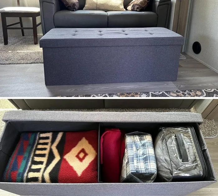 Turn Your Mess Into A Secret With <span Style="Font:inherit;color:#d74b1f;"> The Songmics Folding Storage Ottoman</Span>. Extra Seating Plus Storage? Yes, Please!