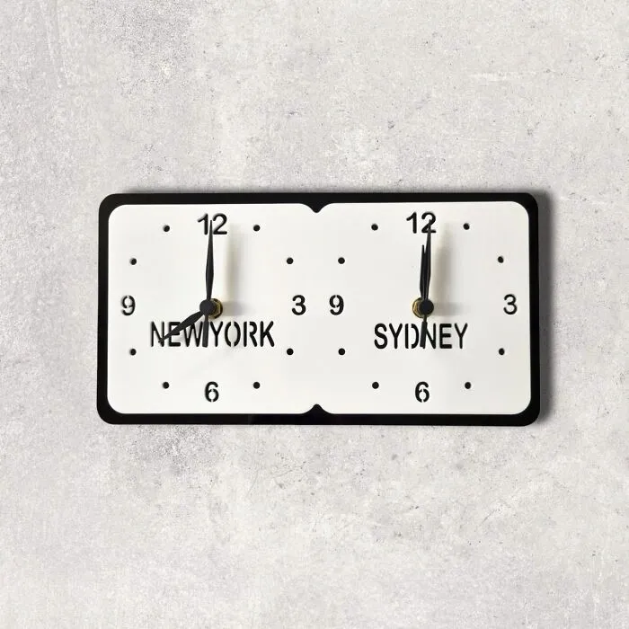 Time Together, Time Apart: <span Style="Font:inherit;color:#d74b1f;"> Personalized Two Time Zone Clock </Span>- Bridging The Distance With Style And Function