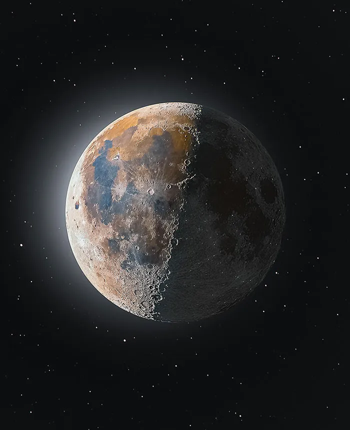 Imagen 3D HDR compuesta de la luna. Me quedé hasta las 4 de la mañana para poder sacar esto