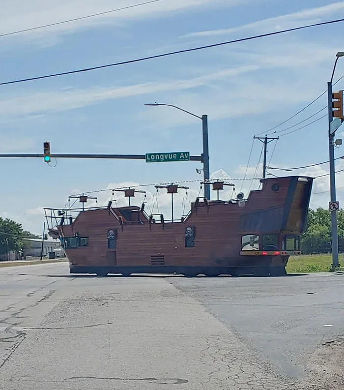 There Was A Massive Pirate Ship Driving Around My Neighborhood