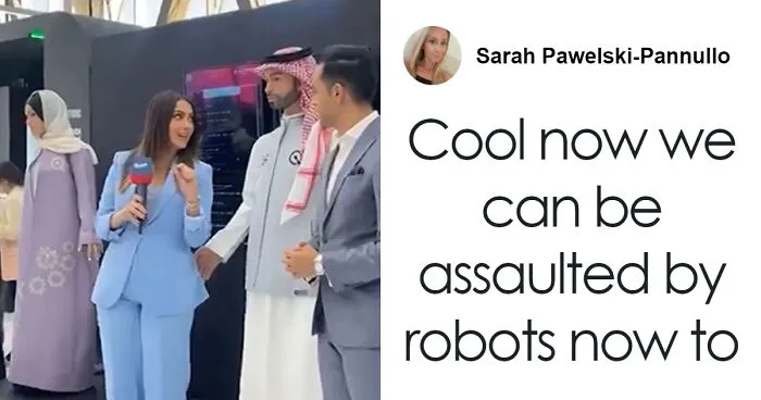 Saudi Humanoid Robot Touches Woman Inappropriately During Presentation, Sparks Debate Online