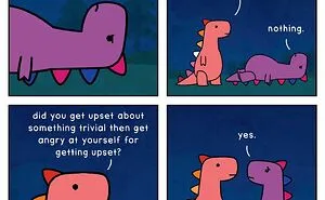 40 New "Dinosaur Couch" Comics Exploring Complex Emotions And Mental Health