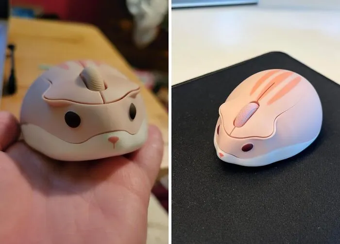 Add Some Fun To Your Workspace With A Wireless Mouse In <span Style="Font:inherit;color:#d74b1f;"> Cute Hamster Shape</Span>: Functional And Adorable For Your Desktop
