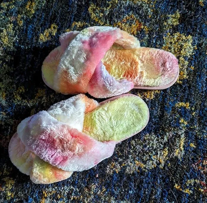 Your Feet Have Probably Logged Enough Steps To Rival A Marathon Runner Just Within The Confines Of Your Home, So They Absolutely Deserve To Sink Into The Joyful Cloud That Is These <a Style="Display:inline;" Href="Https://Www.amazon.com/Crossband-Slippers-Sandals-Anti-Slip-Outdoor/Dp/B07wptr365?ie=utf8&linkcode=ll1&tag=bpmole-20&linkid=0843b81bbd19c173a8fe22a3d15fd7fc&language=en_us&ref_=as_li_ss_tl" Target="_blank"><span Style="Font: Inherit; Color: #d74b1f;"> Fluffy Rainbow House Slippers </Span>, Making Every Step A Tiny, Colorful Party