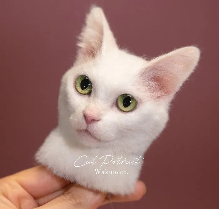 This Japanese Artist Crafts Hyper-Realistic 3D Cat Portraits From Felted Wool (22 New Pics)