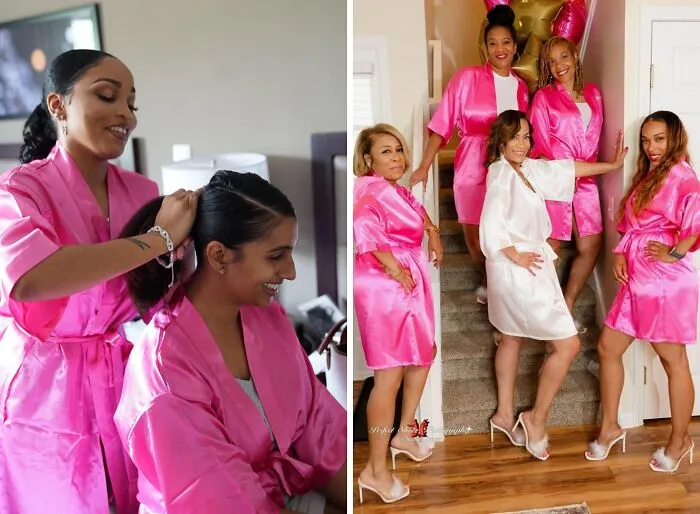 Elevate Their Morning Prep: <span Style="Font:inherit;color:#d74b1f;"> Luxe Silky Robes</Span> For Your Bridal Squad Bliss!
