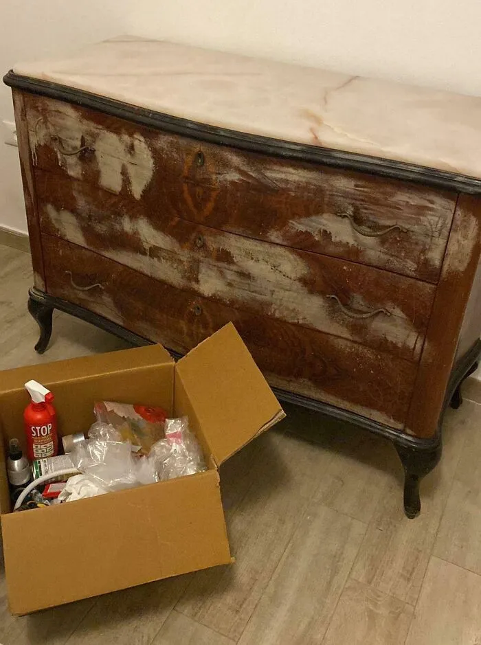 A Friend Decided To Clean This With Alcohol In The House He Just Moved In (Rental). Is There Anything He Can Do (Apart From Fleeing The Country)?