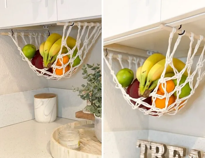 Boho Chic Storage: <span Style="Font:inherit;color:#d74b1f;"> Handmade Macrame Fruit Veggie Hammock</Span> For Fresh Vibes!