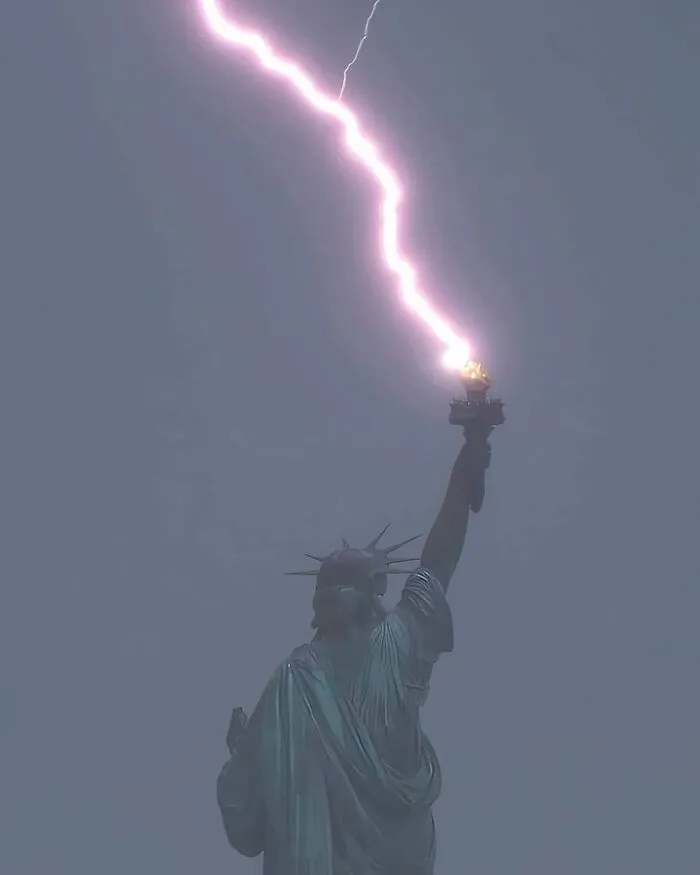 Lightning Striking Lady Liberty