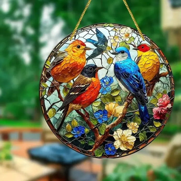 Bird-Watch From Your Window With A Charming <span Style="Font:inherit;color:#d74b1f;"> Stained Glass Suncatcher</Span>
