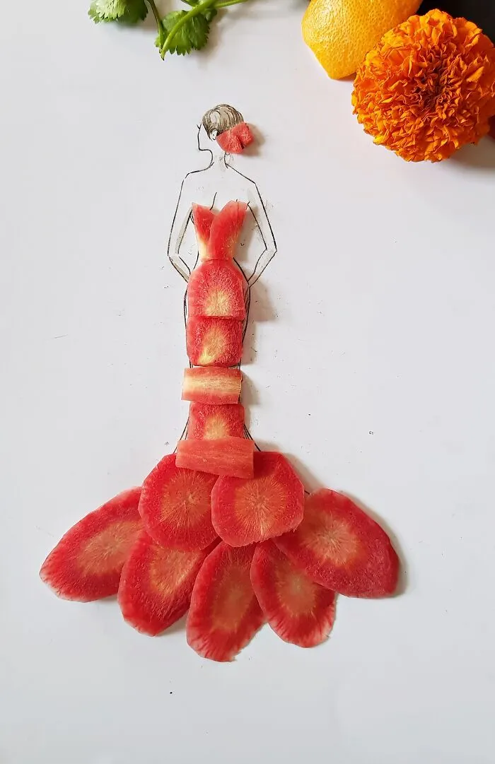 I Created Unique Dresses Using Pulses, Fruit And Vegetables (17 Pics)