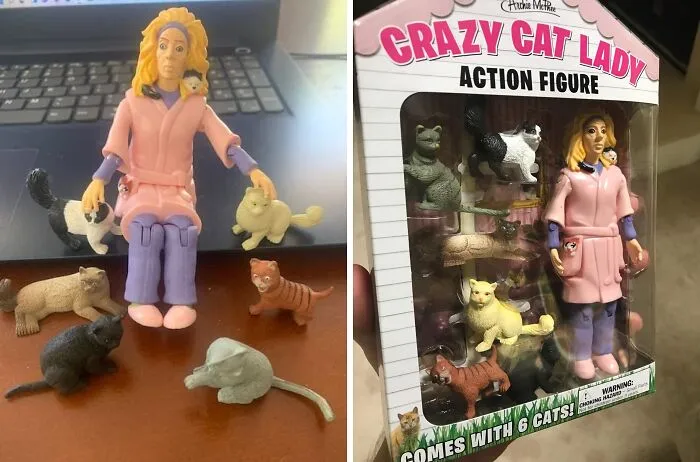Purrfectly Quirky:<span Style="Font:inherit;color:#d74b1f;"> The Crazy Cat Lady Action Figure</Span>