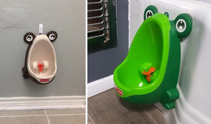 Why Just Pee, When You Can Aim And Shoot! <span Style="Font:inherit;color:#d74b1f;"> Cute Frog Potty Training Urinal</Span>: It's A Bullfrog-Eye!