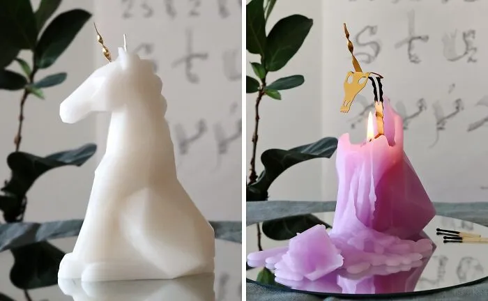 Illuminate Your Space With Magic Using The Original <span Style="Font:inherit;color:#d74b1f;"> Unicorn Candle</Span> With Metallic Skeleton: Bring Enchantment To Any Room