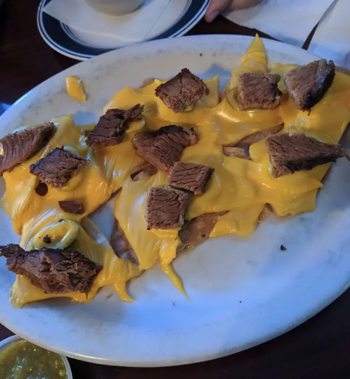 Ordered The Brisket Nachos. Got A Pound Of Kraft Singles