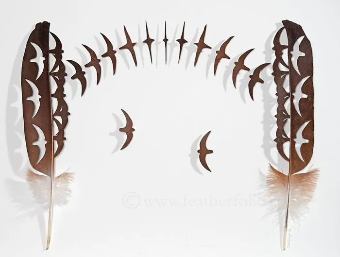 45 Delicate Artworks Made From Hard-Carving Feathers By This Artist (New Pics)
