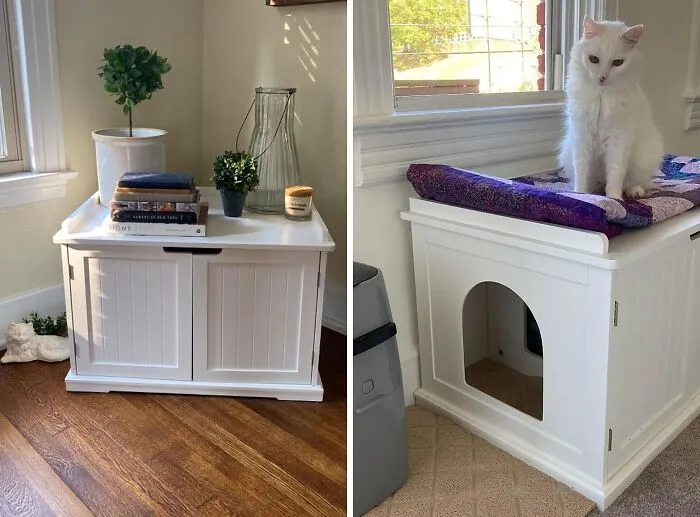 Cat Privacy & Comfort, Human Home Aesthetics - <span Style="Font:inherit;color:#d74b1f;"> Cat Litter Box Enclosure Cabinet</Span>