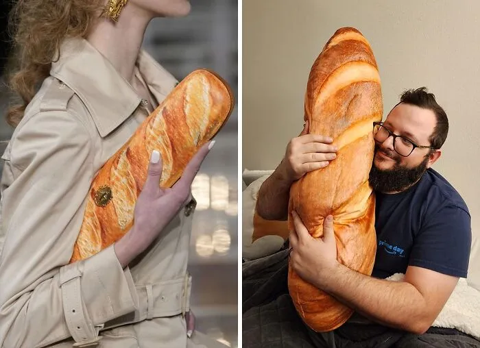 From Haute Couture To Cozy Couch - Moschino's Chic Clutch vs. Huggable <span Style="Font:inherit;color:#d74b1f;"> Bread-Shaped Pillow</Span>