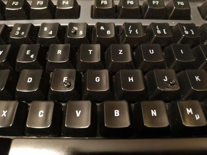 Had Trouble Touch Typing Because I Couldn't Feel The Tiny Bumps On My F And J Keys, So I Made Them... Bigger