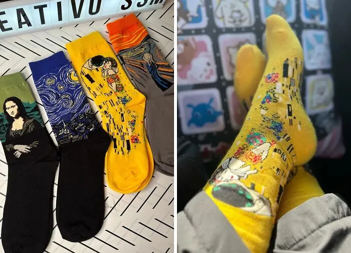 Rock The World's Most Famous Paintings On Your Feet With These Artsy <span Style="Font:inherit;color:#d74b1f;"> Cotton Blend Socks</Span>