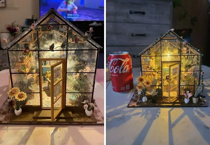 Little Magical Moment With This <span Style="Font:inherit;color:#d74b1f;"> Three-Dimensional Wooden Dollhouse DIY Kit </Span> - Perfect For Artistic Souls!