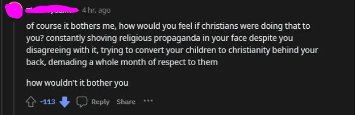 Christian Homophobe Complaining About "Lgbt Propaganda" Asks How We'd Feel About Christians Pushing Their Religion On Others Unasked