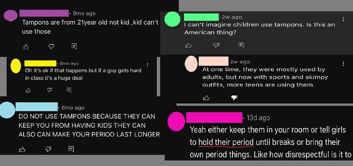 Some Of My Favorite Comments Left By Men On A Video Of A 6th Grade Teacher Talking About Supplying Period Products In Her Classroom