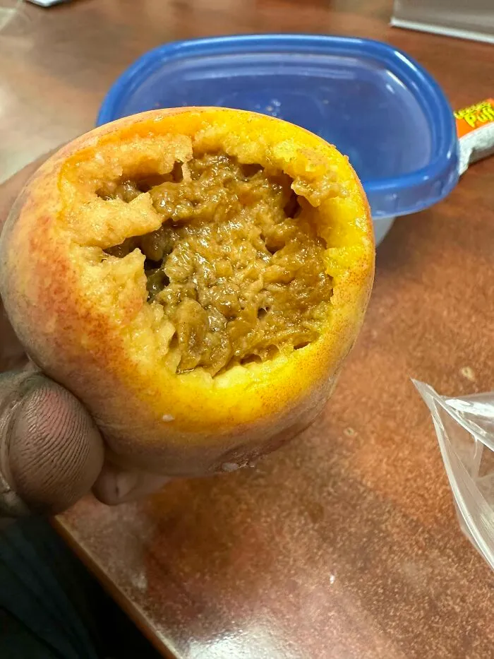 Bit Into A Peach An Found Out It Was A Tad Bit Over Ripe