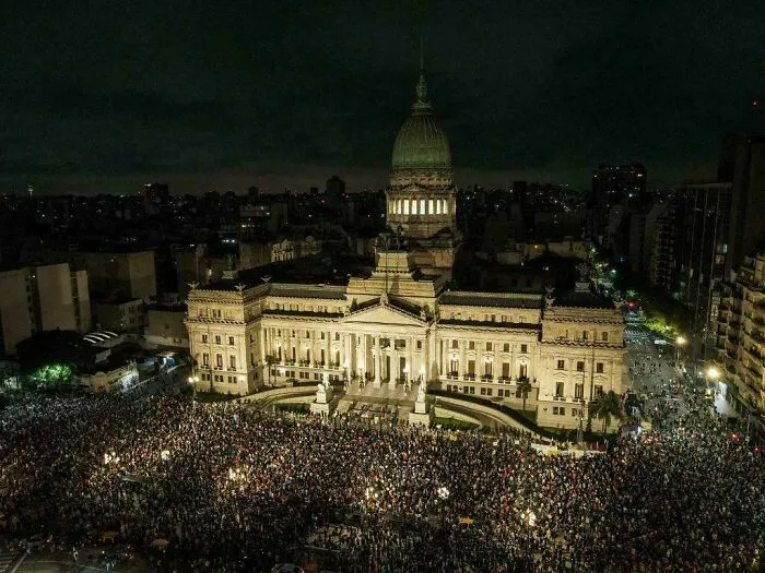 Argentina New "Anarcho-Capitalist" President Announced People Would Lose Social Welfare Plans If They Blocked Streets In Protest. These Are The Streets Outside Congress At 3:00 Am