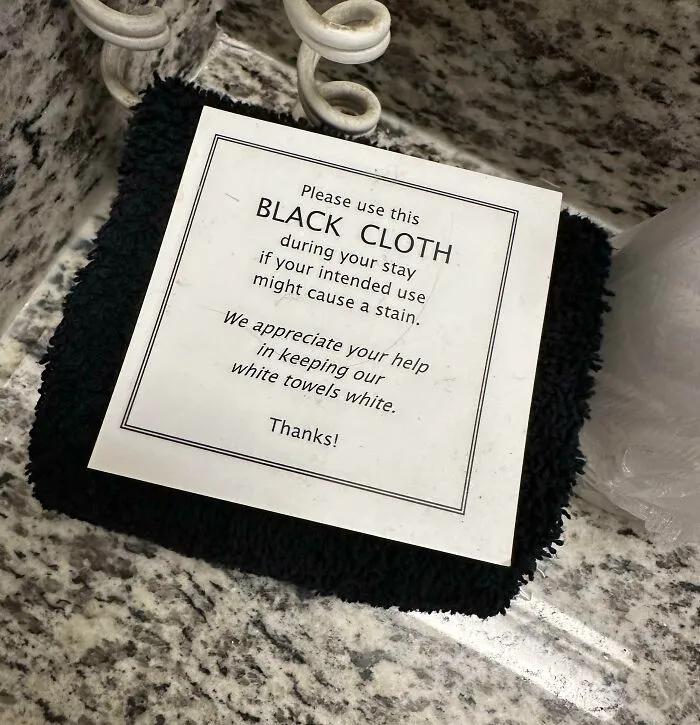 This "Black Cloth" In The Hotel Bathroom