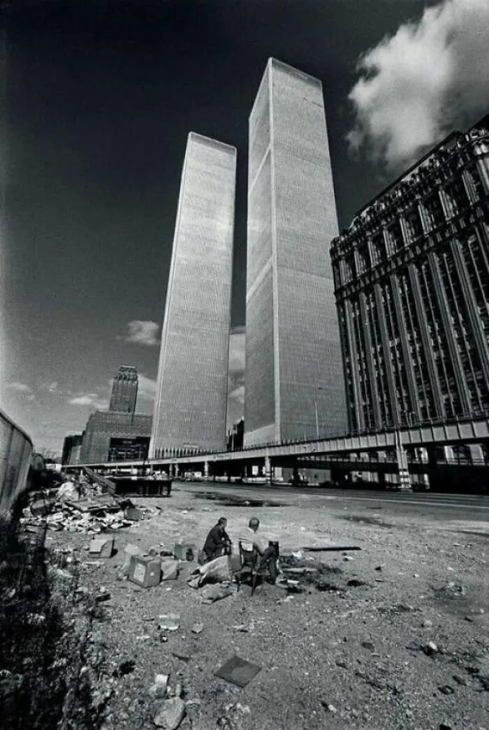 El World Trade Center recién construido en 1973